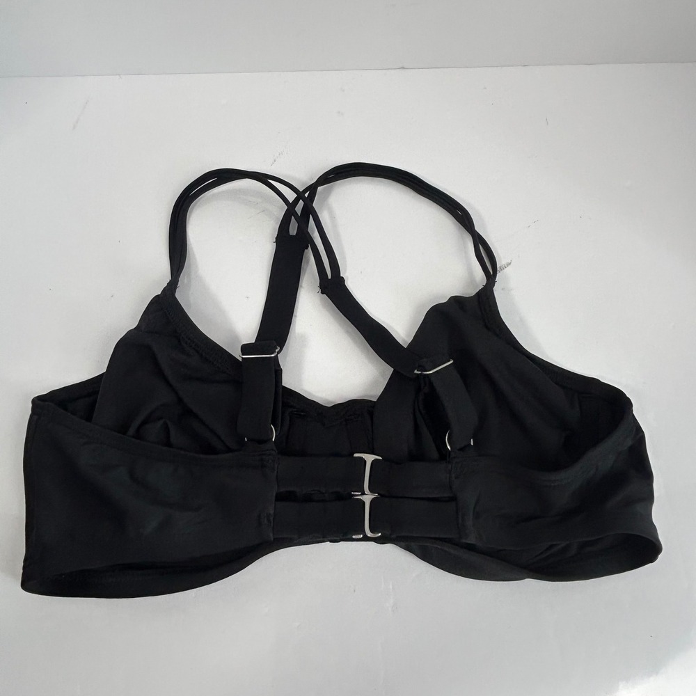 Coastal Blue Black Underwire Ruched Bikini Top 38B/C Adjustable Straps - Picture 10 of 10